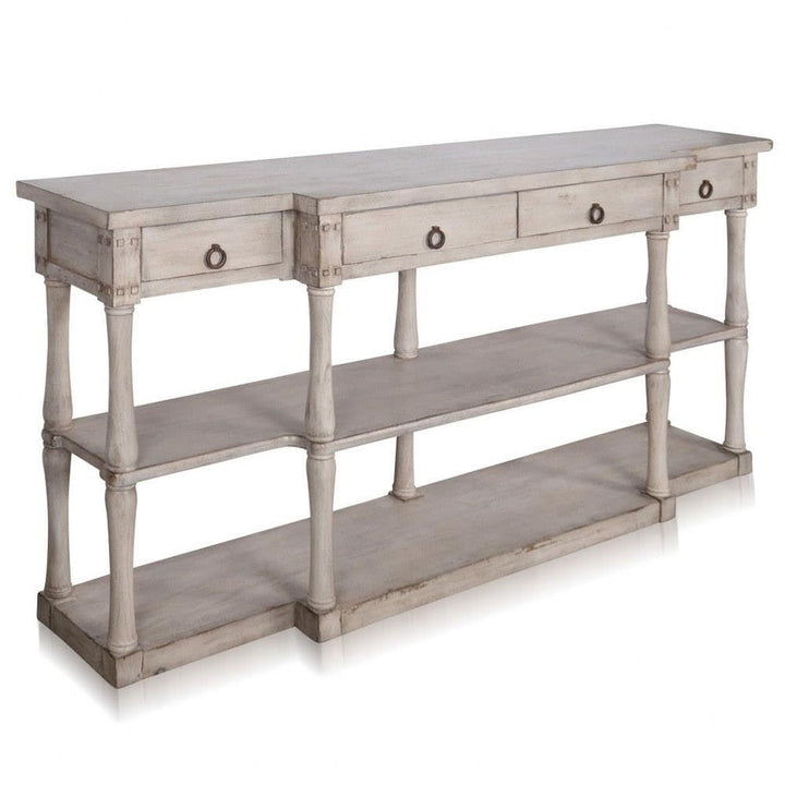 Wilshire Breakfront - 3-Tier Console In Vintage Style-33 es Tall and 72