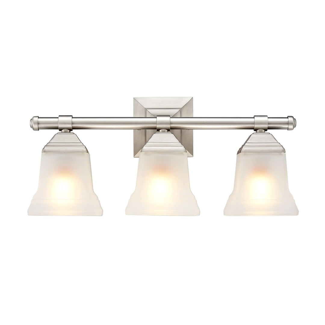 Eurus Home 3-Light Bathroom Vanity Light Fixture Brushed Nickel Bathroom