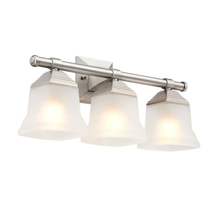 3-light Dimmable Brushed Nickel Vanity Light Fixture Silver Modern