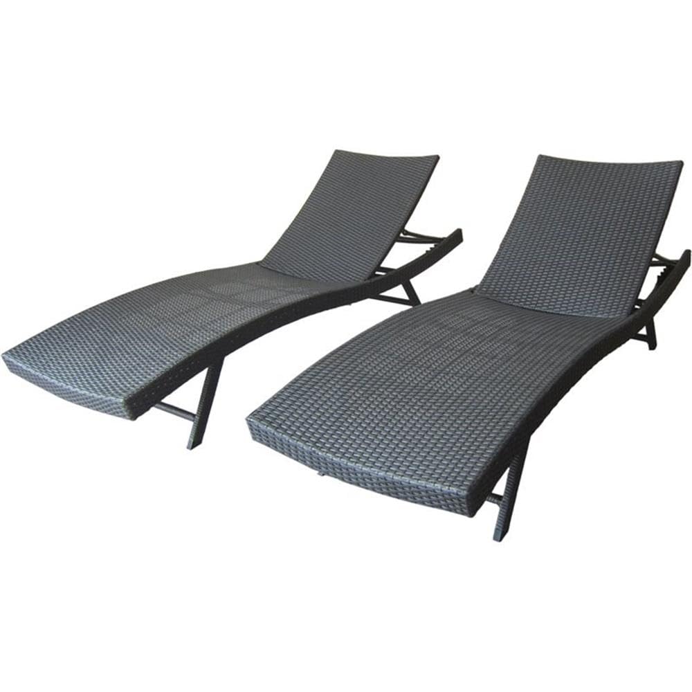 Christopher Knight Home Arthur|Outdoor Wicker Chaise Lounges|Set of 2|in Grey