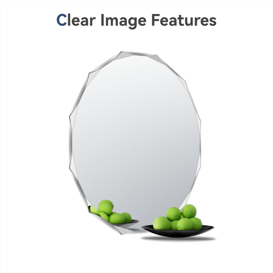 Single Beveled Edge Circle irror Frameless Wall ount Bathroom Vanity 24Round