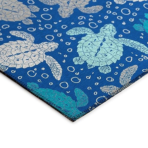 Indoor/ Outdoor Surfside Turtle Washable Rug New