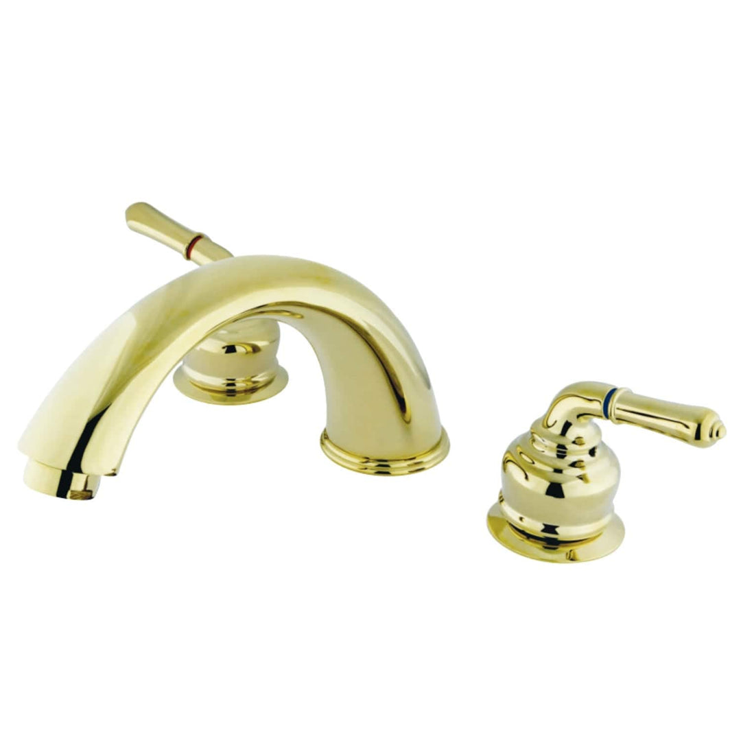 Kingston Brass Magellan 3-Hole Deck Mount Roman Tub Faucet ed Brass Polished Brass