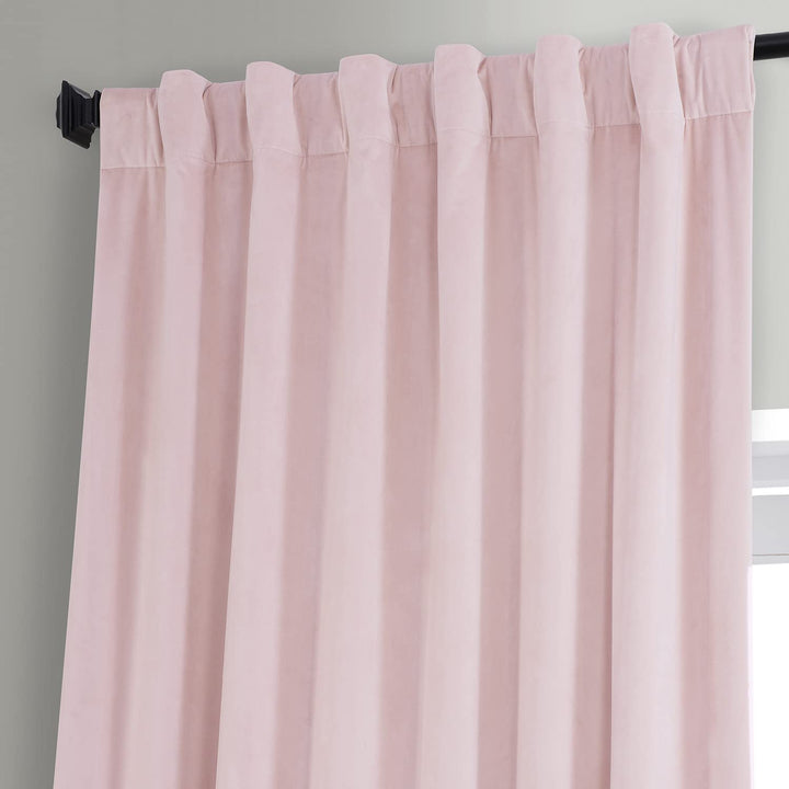 Exclusive Fabrics Signature Plush Velvet Hotel Blackout Curtains (1 Panel) - Luxury Soft Drapery for Light Control & Elegance