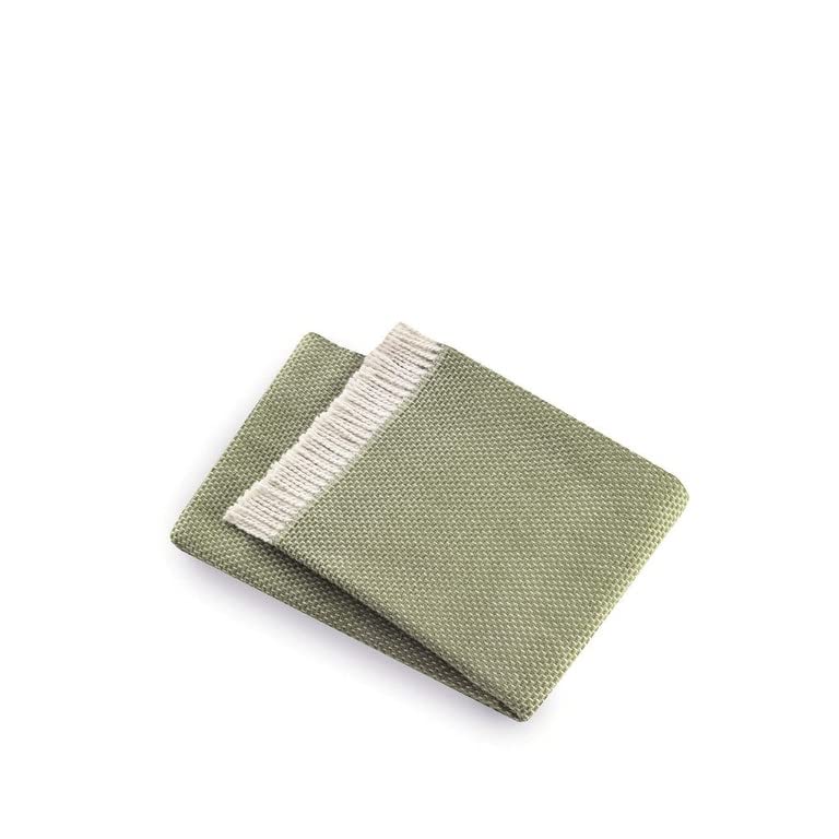 Soft Olive Green Links Pattern Throw Blanket Solid Color Casual Cotton Blend