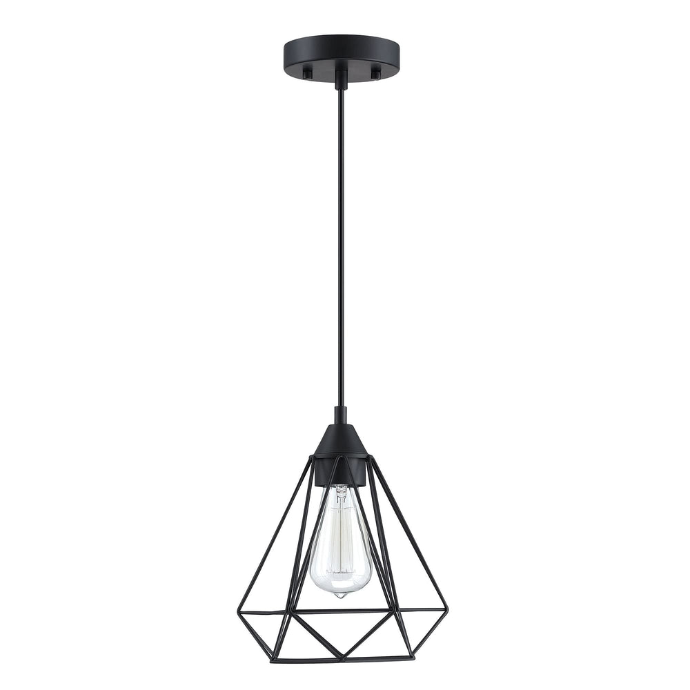 1-light With Black Finish And Steel Cage Shade1*e26 Black Modern Contemporary - Diamond Home USA