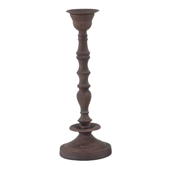 Set of 3 Rustic 13 17 and 19 Inch Dark Brown Metal Candle Holder Iron