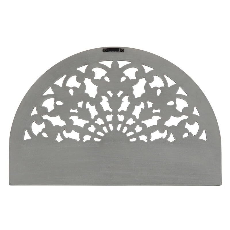 Round Decorative Grey Carved 24-in Wall Hanging 24in X 16in 5in MDF