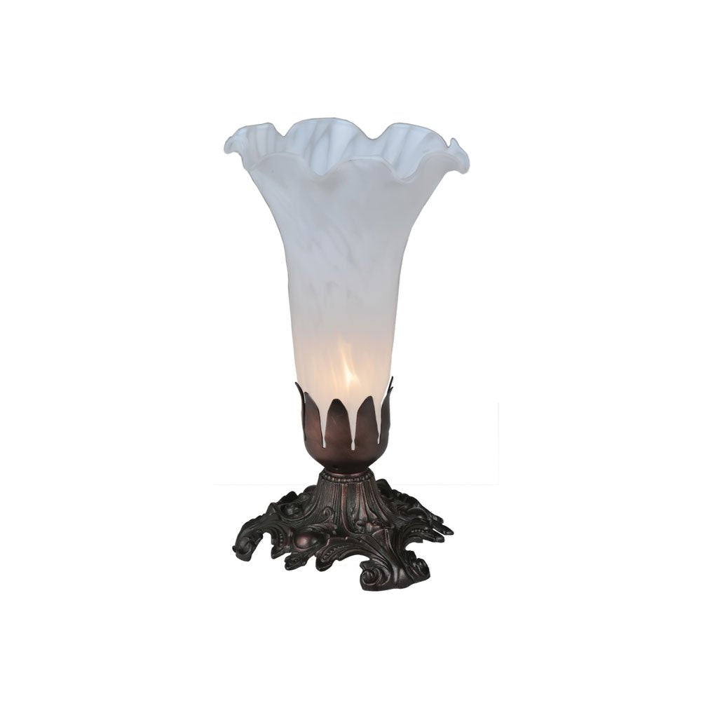 Meyda Tiffany 11259 Pond Lily Accent Lamp 8" H White