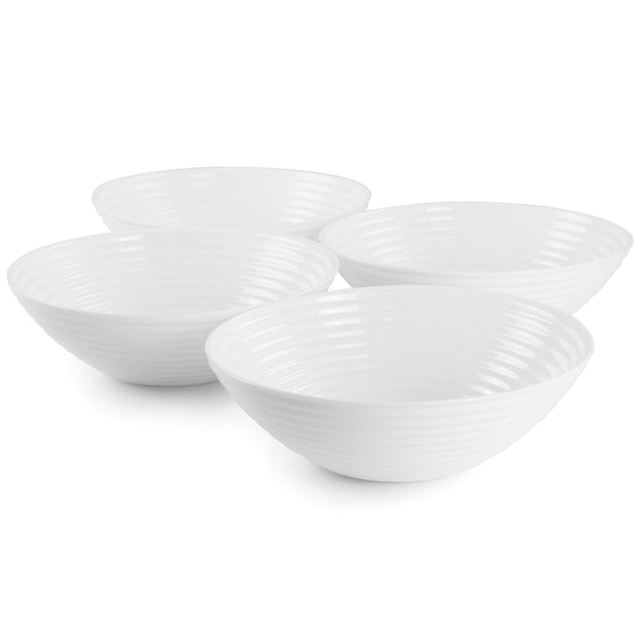 Ultra Patio 4 Piece Tempered Opal Glass Cereal Bowl Set White 7 In Solid