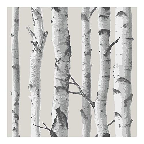 Birch Tree Peel Stick Wallpaper X 20.5in White Nature Farmhouse Wildlife Vinyl