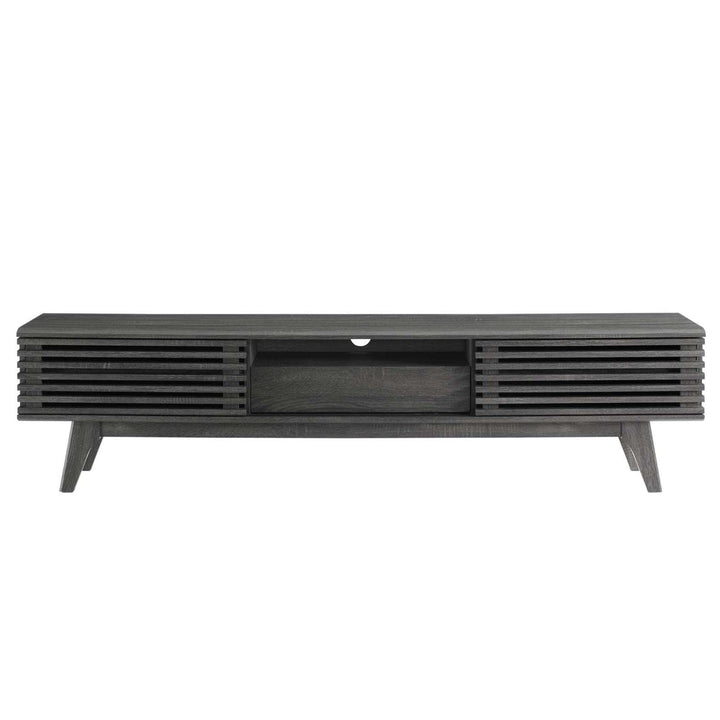 Modway Render Mid-Century Modern Low Profile 70 Inch TV Stand in Charcoal 70"