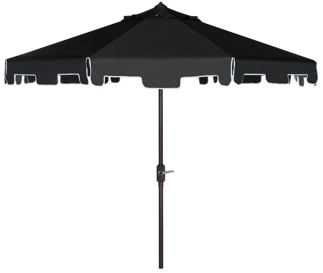 Safavieh PAT8000H Outdoor Collection Zimmerman Crank Market Umbrella with Flap