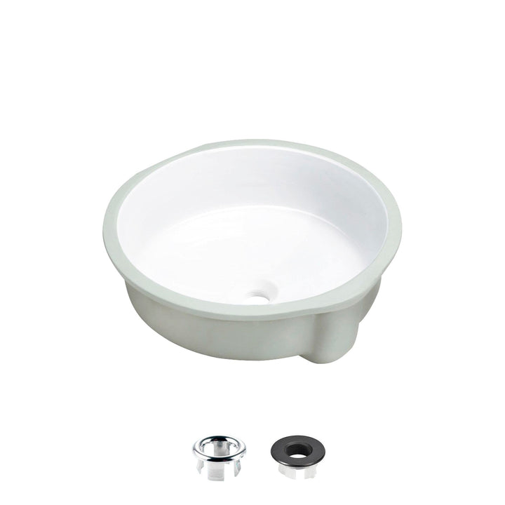 Stylish 16 Inch Round Undermount Ceramic Bathroom Sink with 2 Overflow