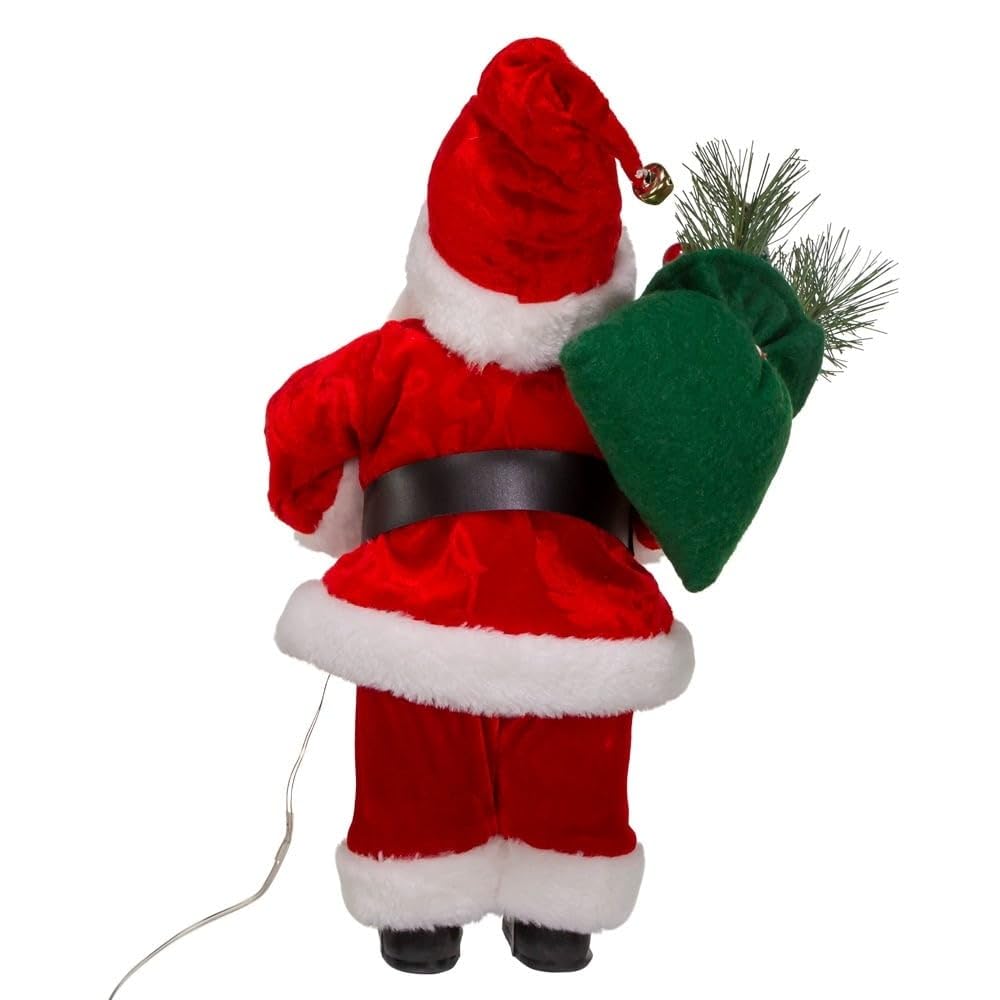 12-inch Battery-Operated Led Lighted Santa Multicolored - Diamond Home USA