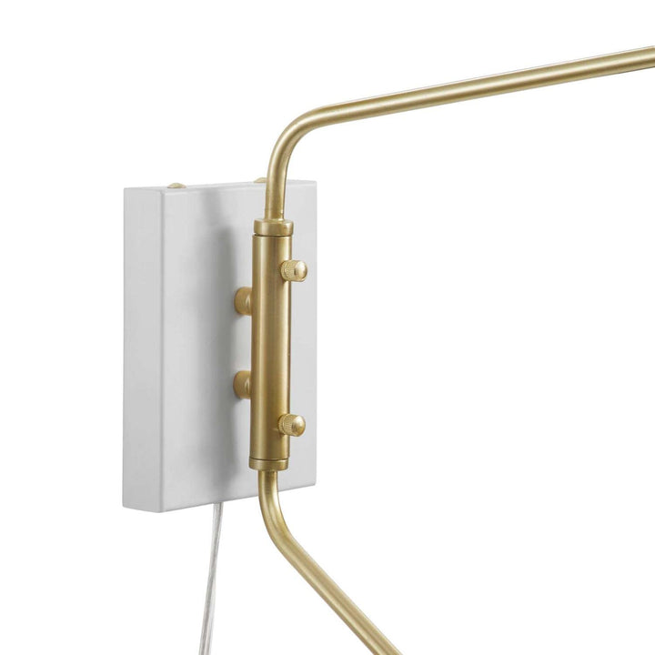 Modway Journey 2-Light Modern Metal Swing Arm Wall Sconce in White