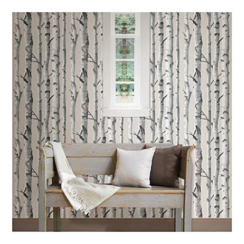 Birch Tree Peel Stick Wallpaper X 20.5in White Nature Farmhouse Wildlife Vinyl