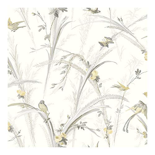 Yellow Botanical Wallpaper 20.5 X Floral Traditional Wildlife Washable