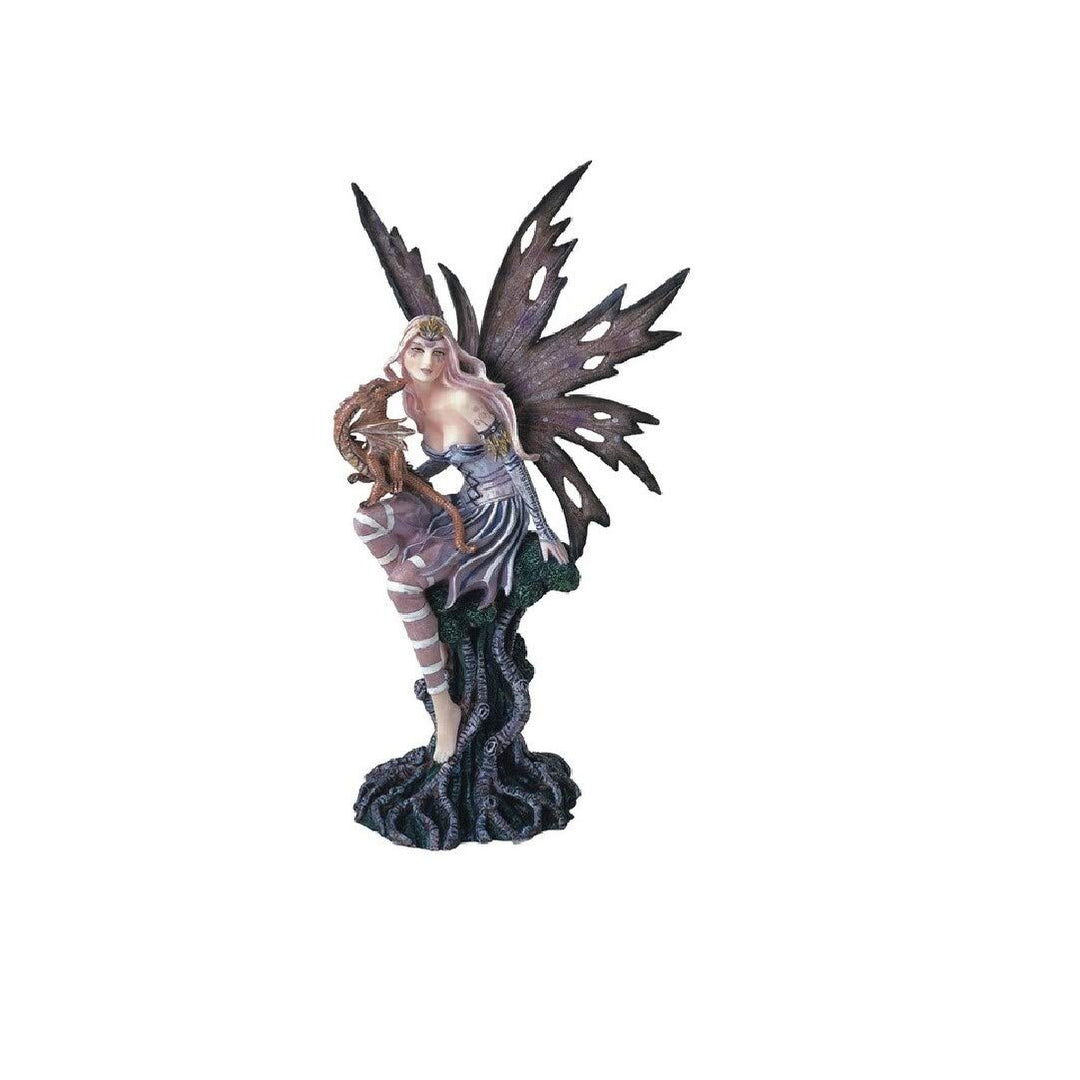 10 inch h Tree Fairy with Baby Dragon Statue Fantasy Decoration Figurine