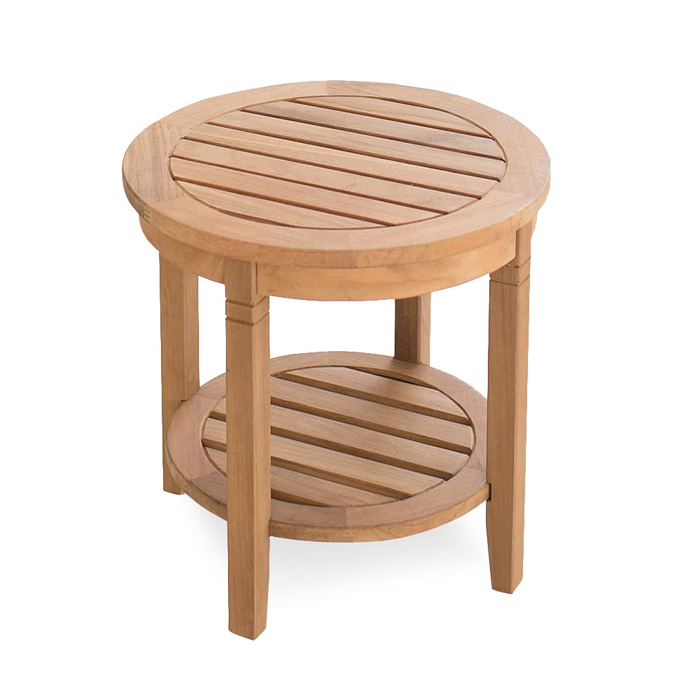 Cambridge Casual Arie Outdoor Round Side able Plantation eak 18 Inch/Natural 18" - Plantation Teak