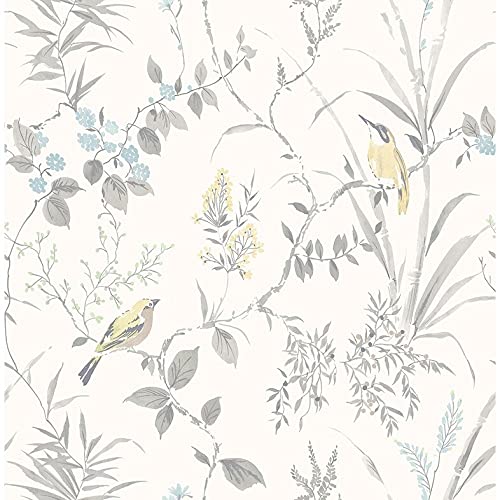 Garden Light Grey Botanical Wallpaper 20.5in X Nature Modern Contemporary