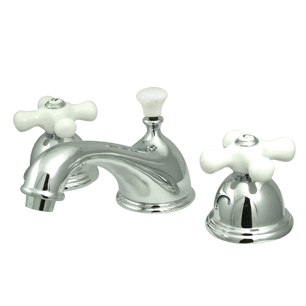 Kingston Brass KS3961PX Restoration Widespread Lavatory Faucet with Porcelain