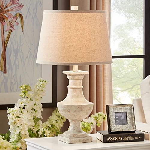 TRIBECCA HOME Hyperion Sanded Off-White 1-light Accent Table Lamp