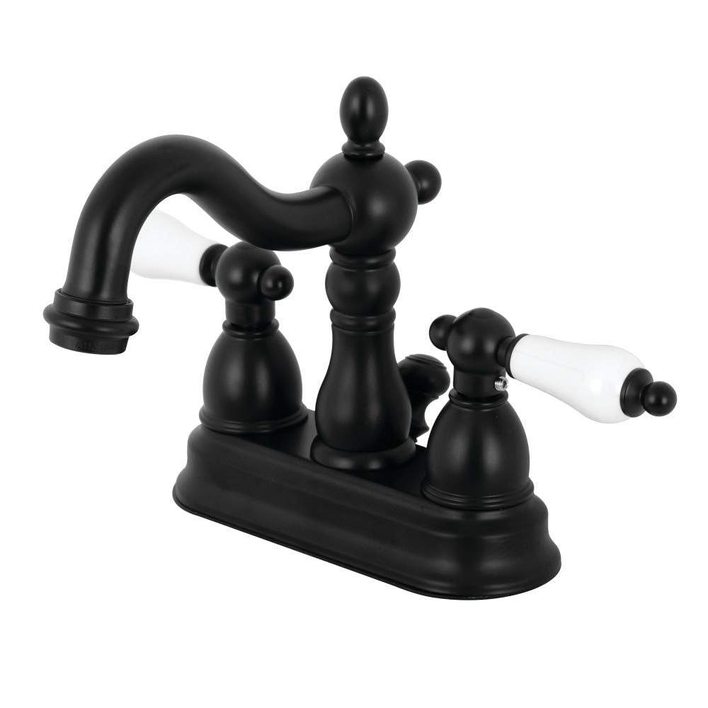 Kingston Brass KB1600PL Heritage 4" Centerset Bathroom Faucet Matte Black