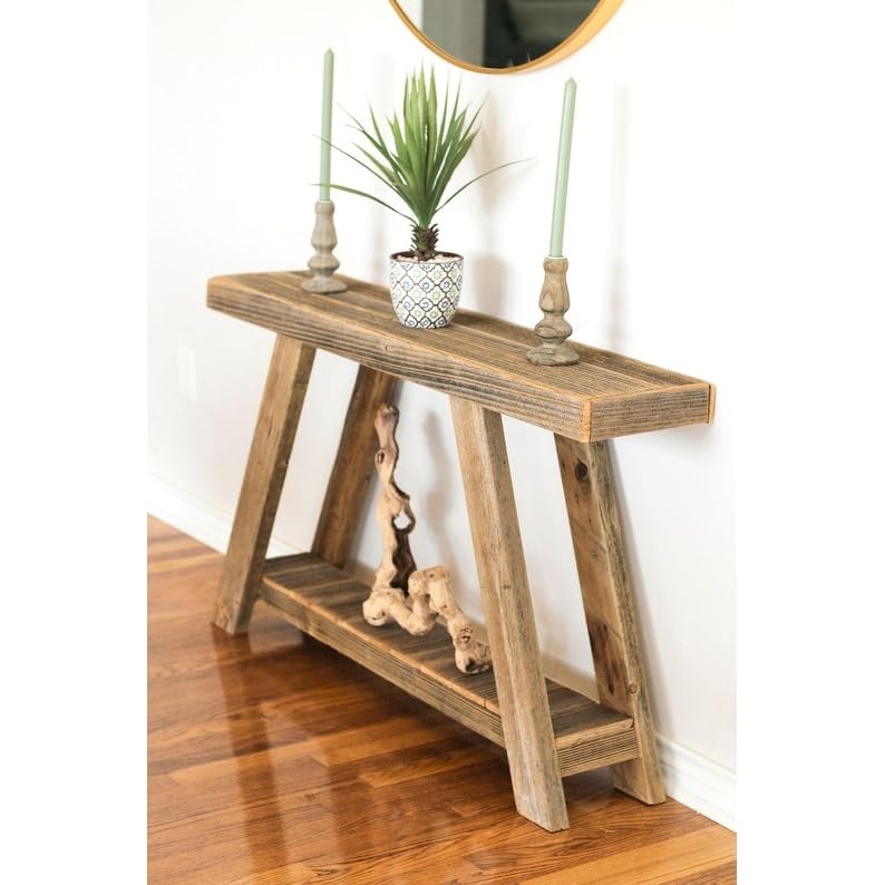 46" Aztec A-Frame Console Table Natural Farmhouse Rectangular Reclaimed Wood