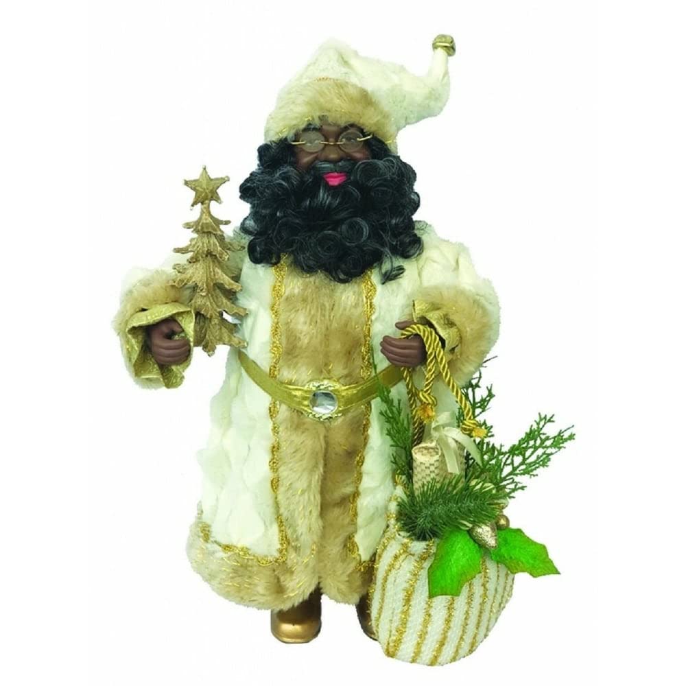 Santa's Workshop 15" Black Claus 15 White Resin