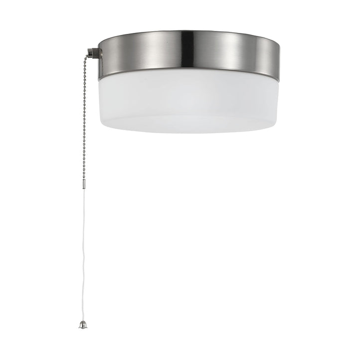 Satco (62-1566 12 Watts 8 Inch; Led Flush Mount Fixture W/Pull Chain; Brushed