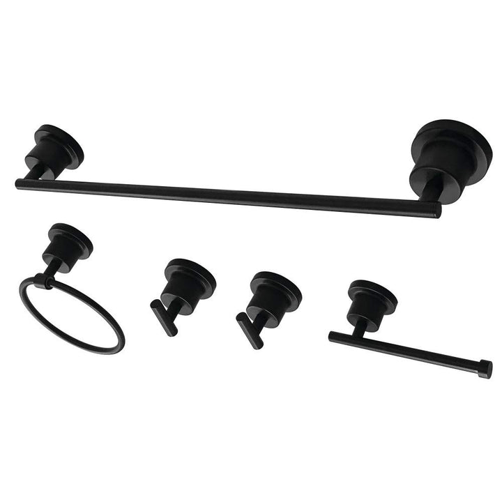 Kingston Brass BAH8212478MB Concord 5-Piece Bathroom Accessory Set Matte Black