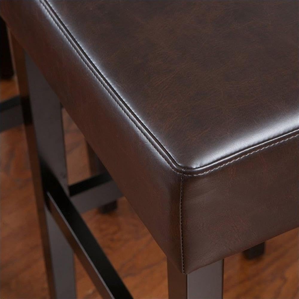 Noble House 30" Rodriguez Backless Bar Stools in Brown (Set of 2)