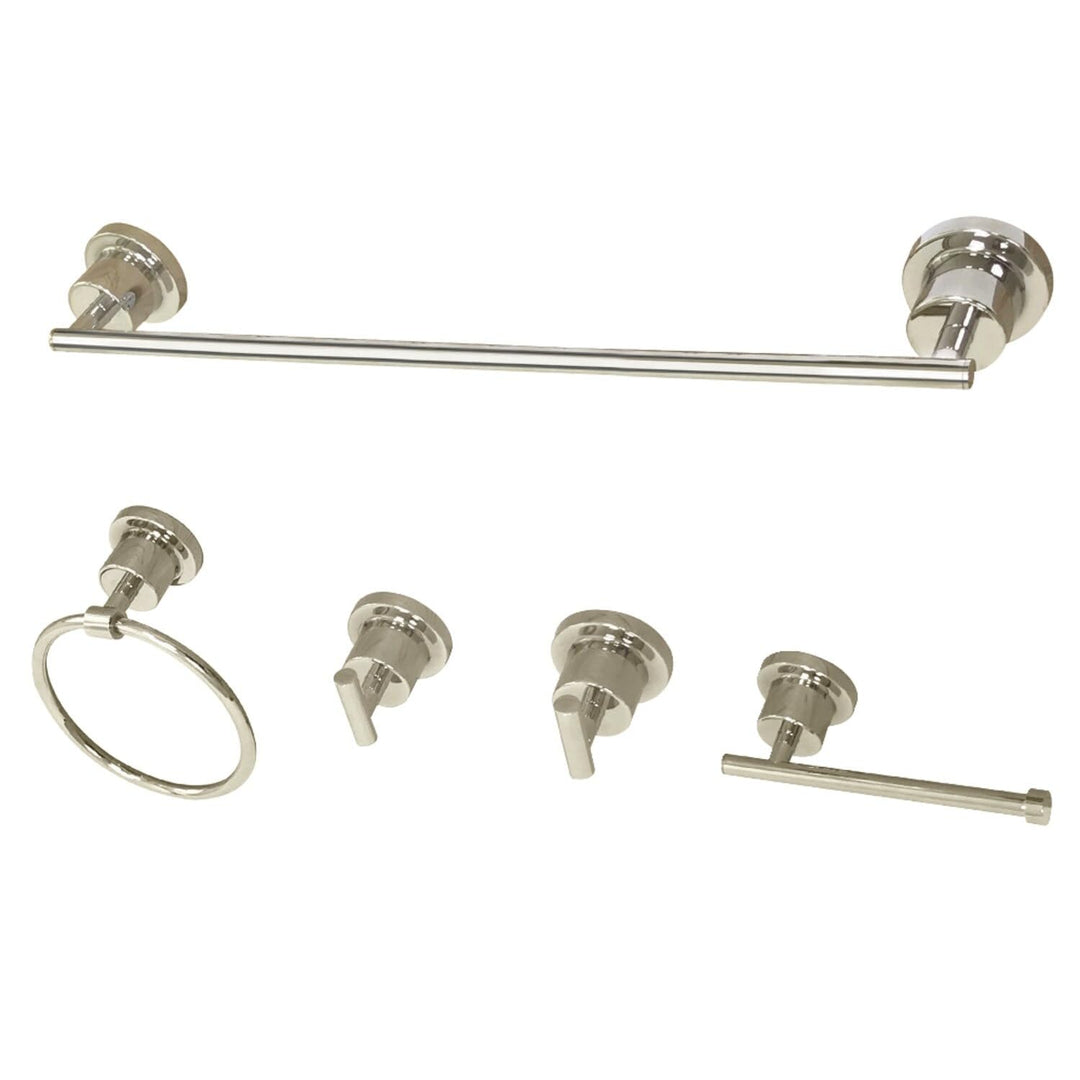 Kingston Brass Concord 5-Piece Bathroom Hardware Set Polished Nickel Polished