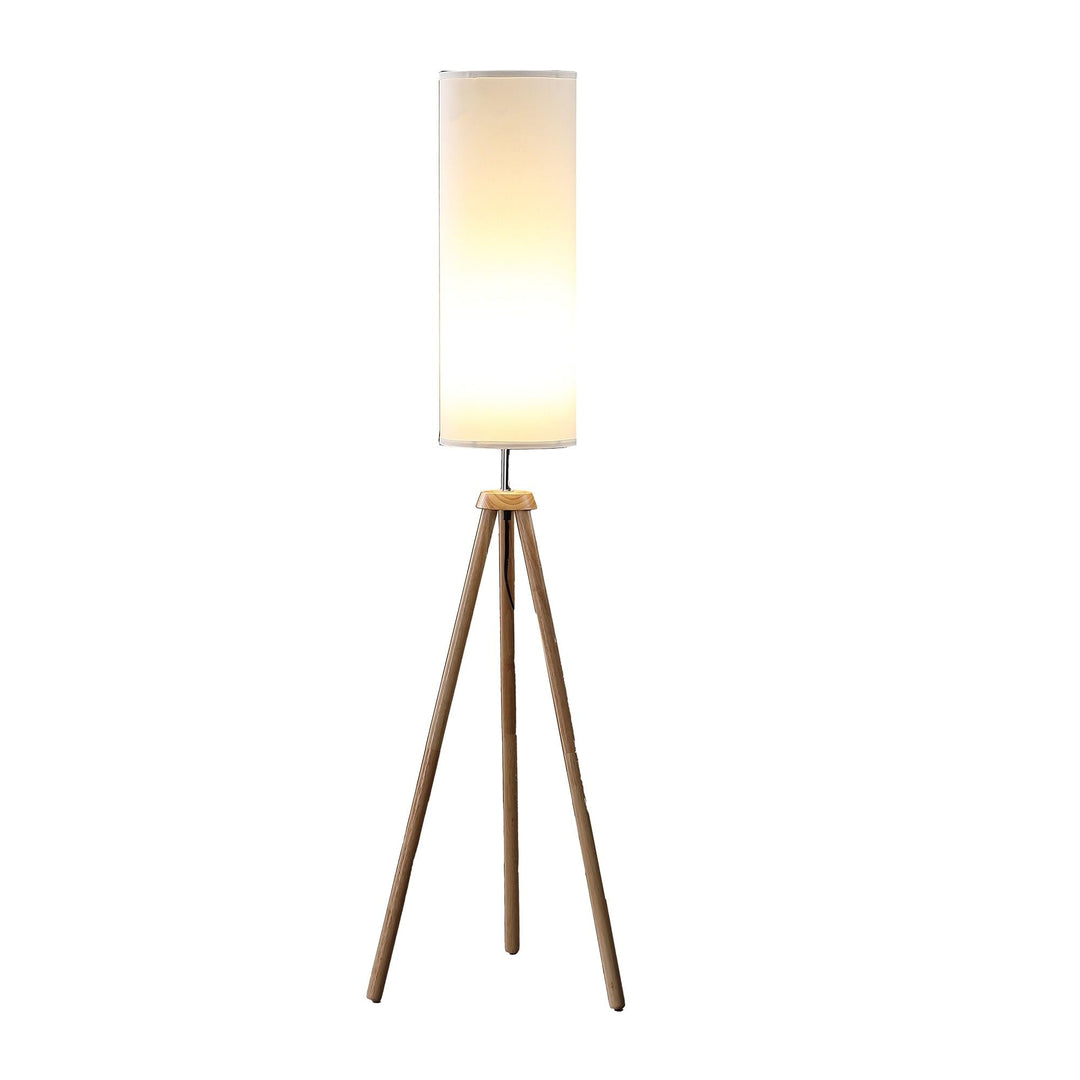 Modern Natural Tripod Floor Lamp Brown Contemporary