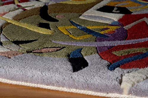 Momeni Rugs New Wave Collection 100% Wool Hand Carved & Tufted Contemporary Area 3'6" x 5'6" - Multi