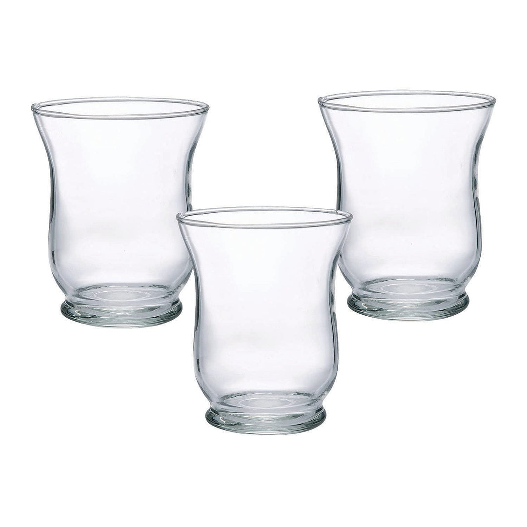 Small Clear Hurricane Candle Holders Home 12 Pieces Glass