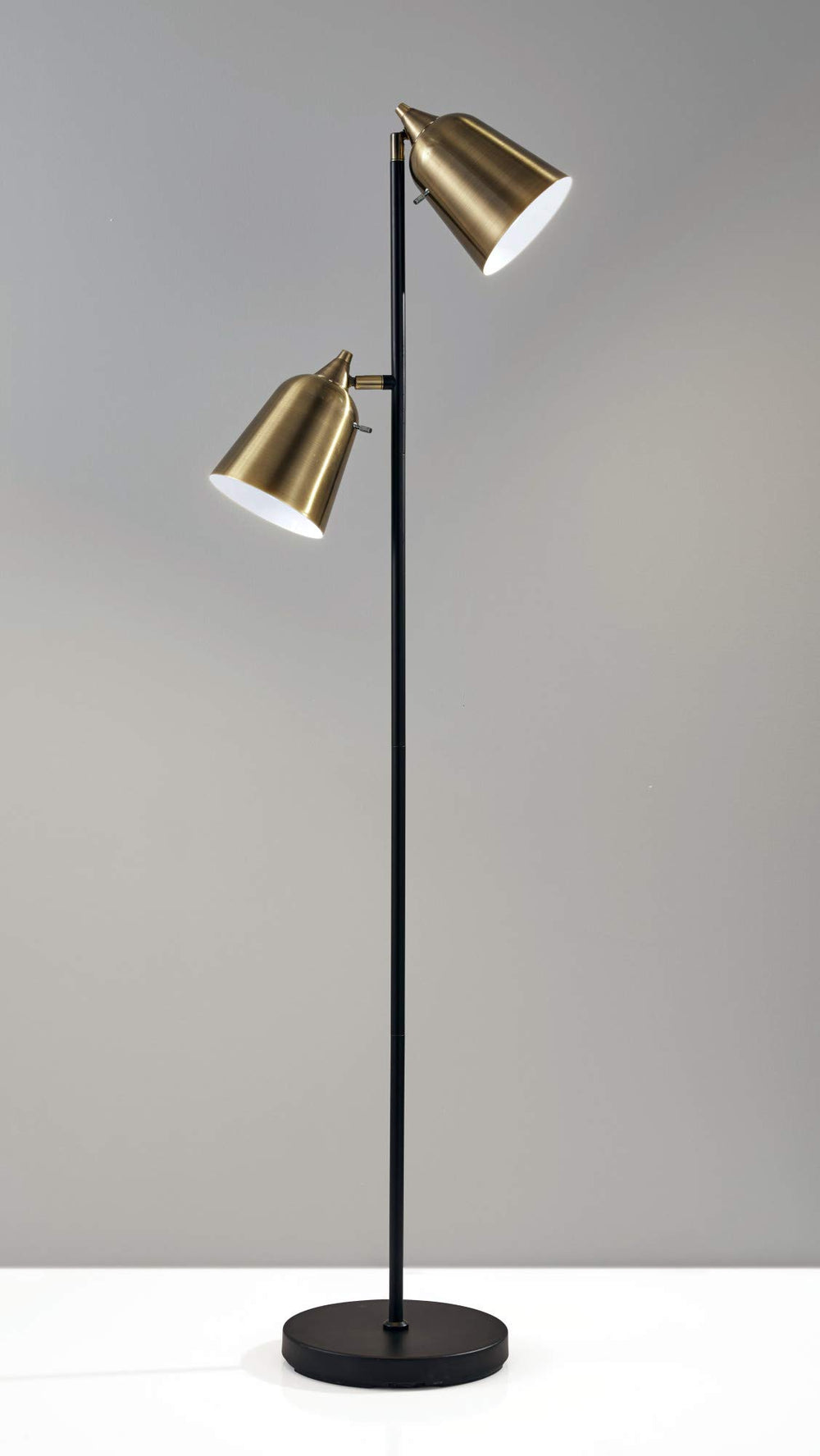 Adesso 3237-01 Floor-Lamps Brass w/Matte Black Accents - Diamond Home USA