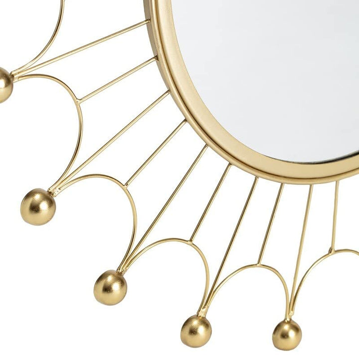 Gold Bulb Wall Mirror 25in X 1in Modern Contemporary