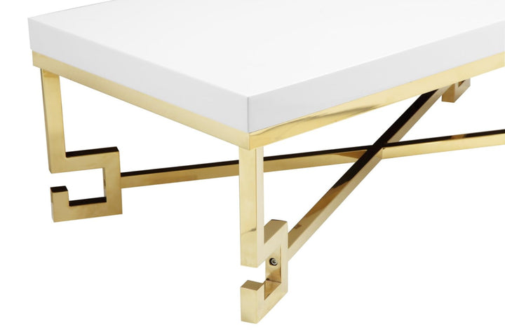 Sophia Coffee Table in Gold and White Lacquer