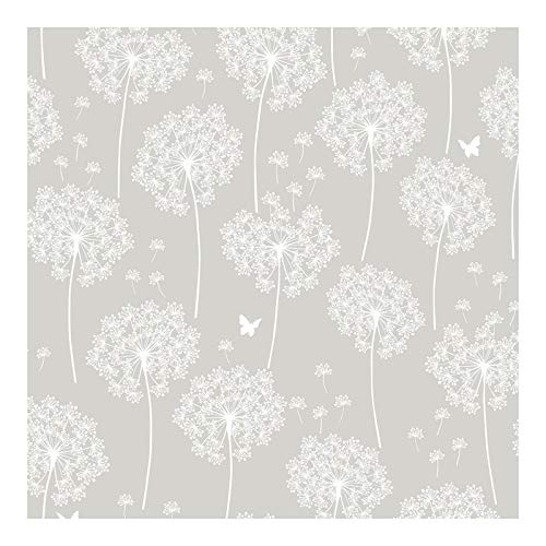 Dandelion Grey Peel Stick Wallpaper X 20.5in Nature Modern Contemporary Wildlife