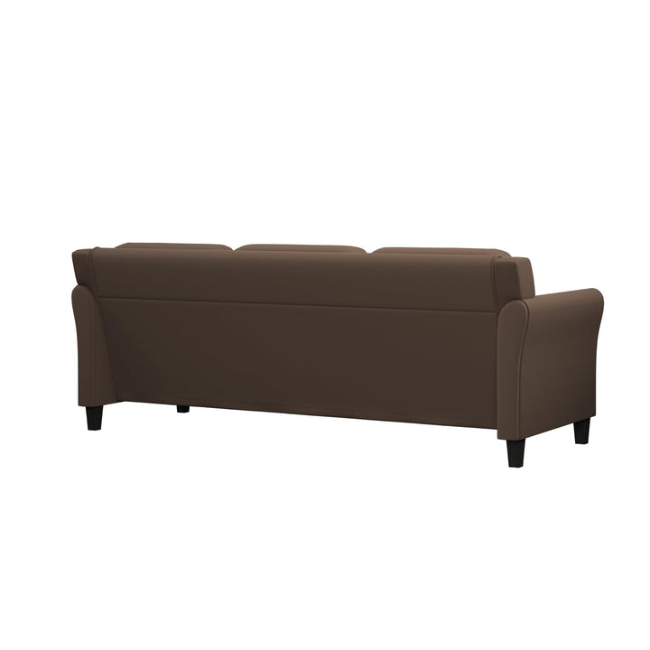 Lifestyle Solutions Harrington Rolled Arms Sofa 80.3"W x 31.5"D x 32.7"H Brown