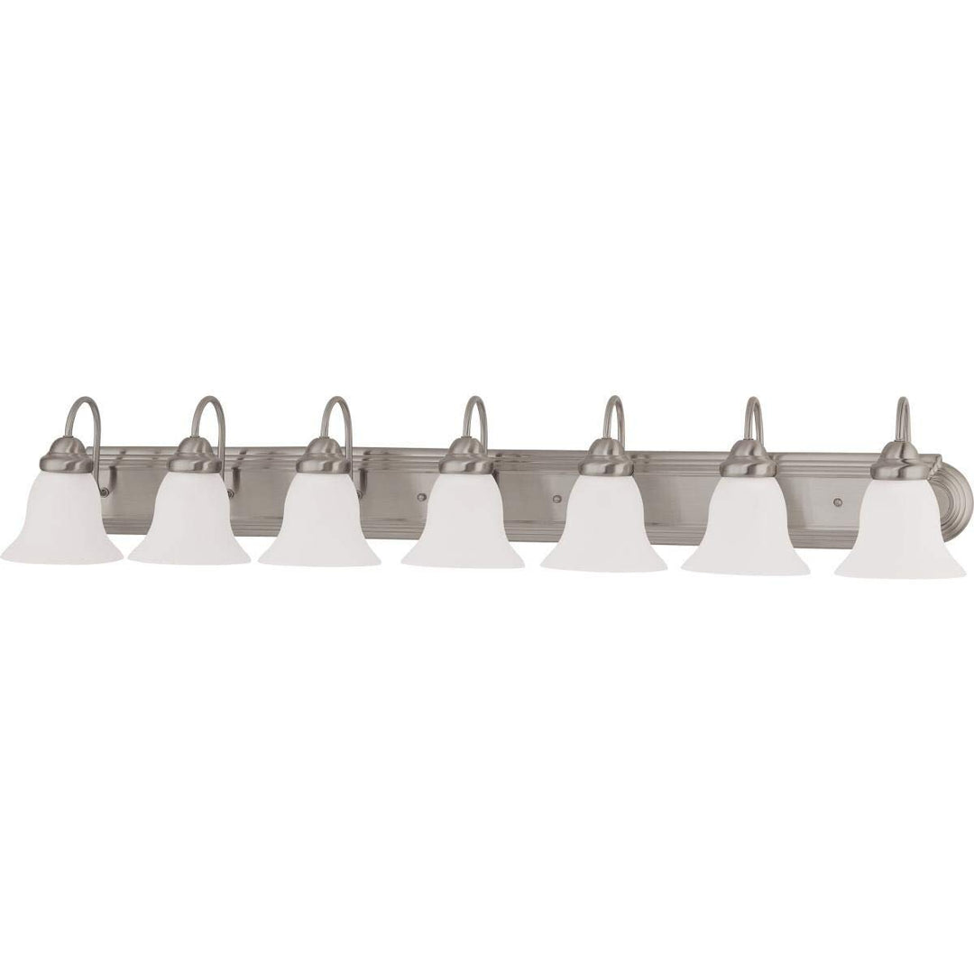 7 Light 48 in. Vanity Grey Traditional Metal Nickel Includes Hardware