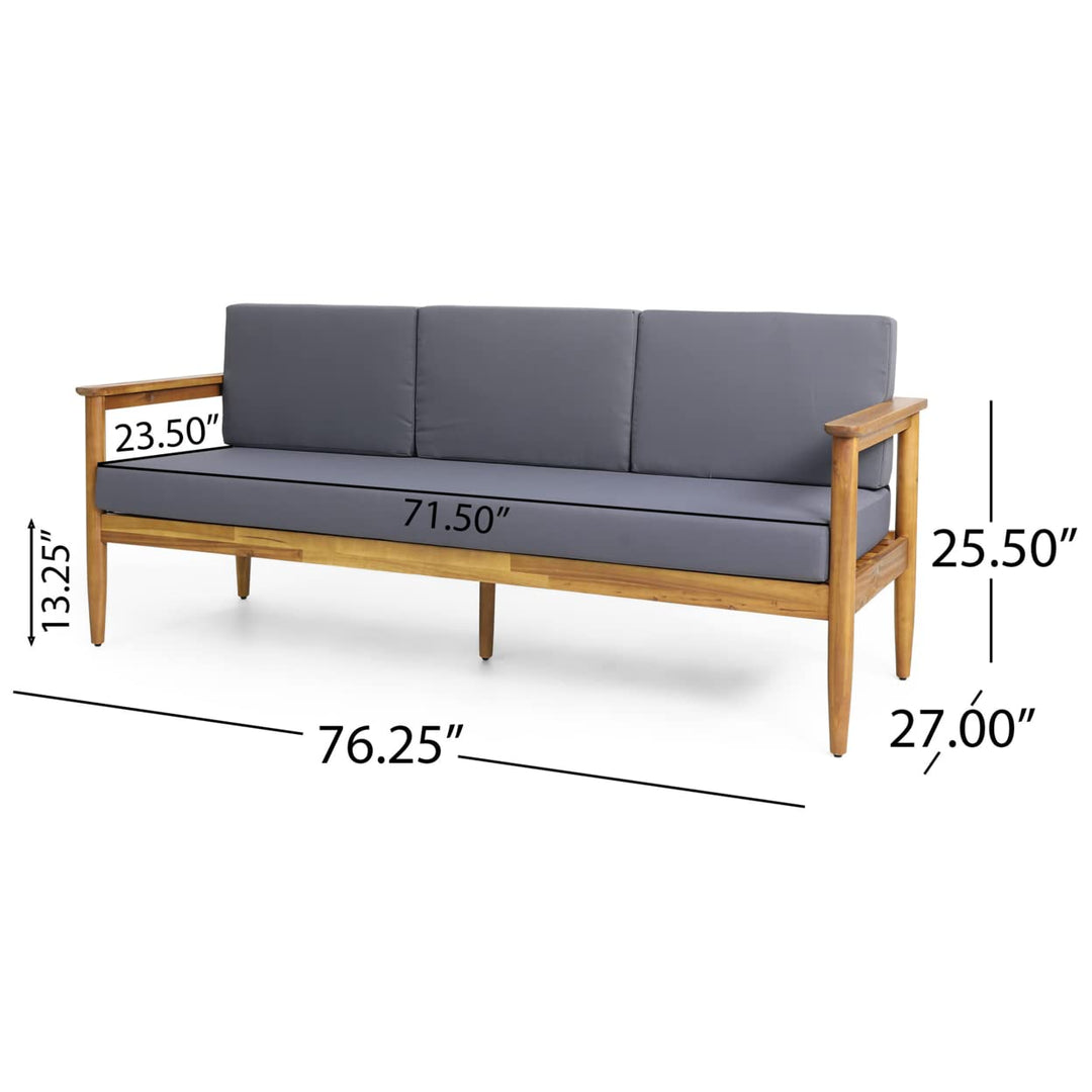 Christopher Knight Home Sofa Dark Gray + Teak