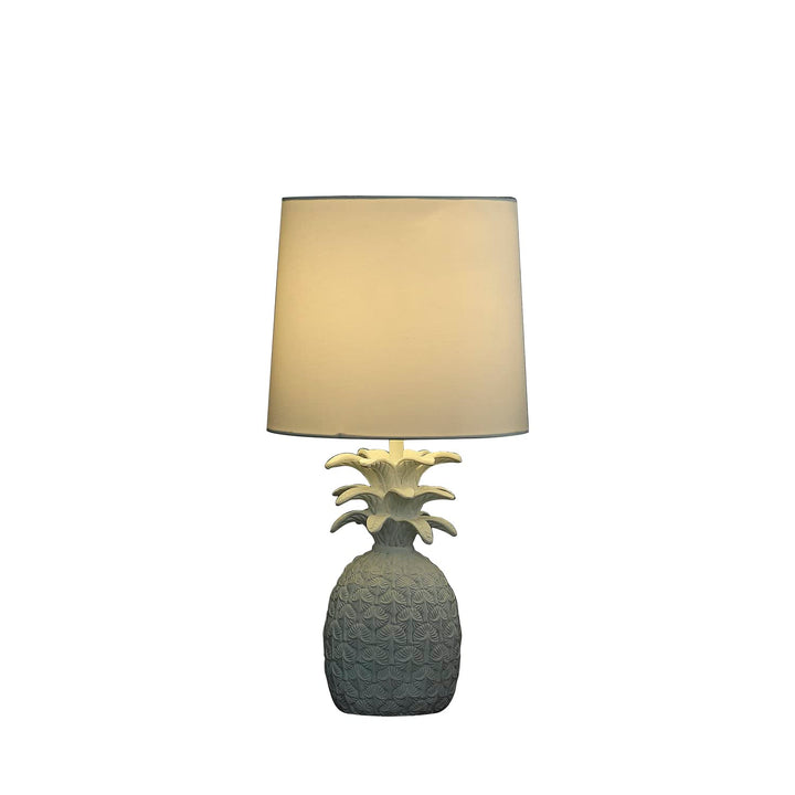 ORE International 17" in Coastal White Tropical Heahea Pineapple Table Lamp