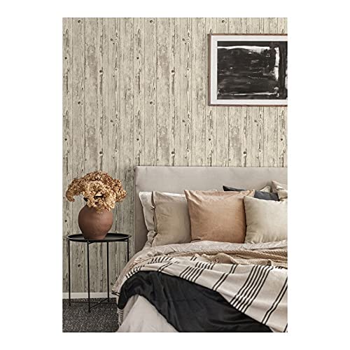 Ivory Weathered Oak Panels Wallpaper 21 X Off/White Traditional Vinyl