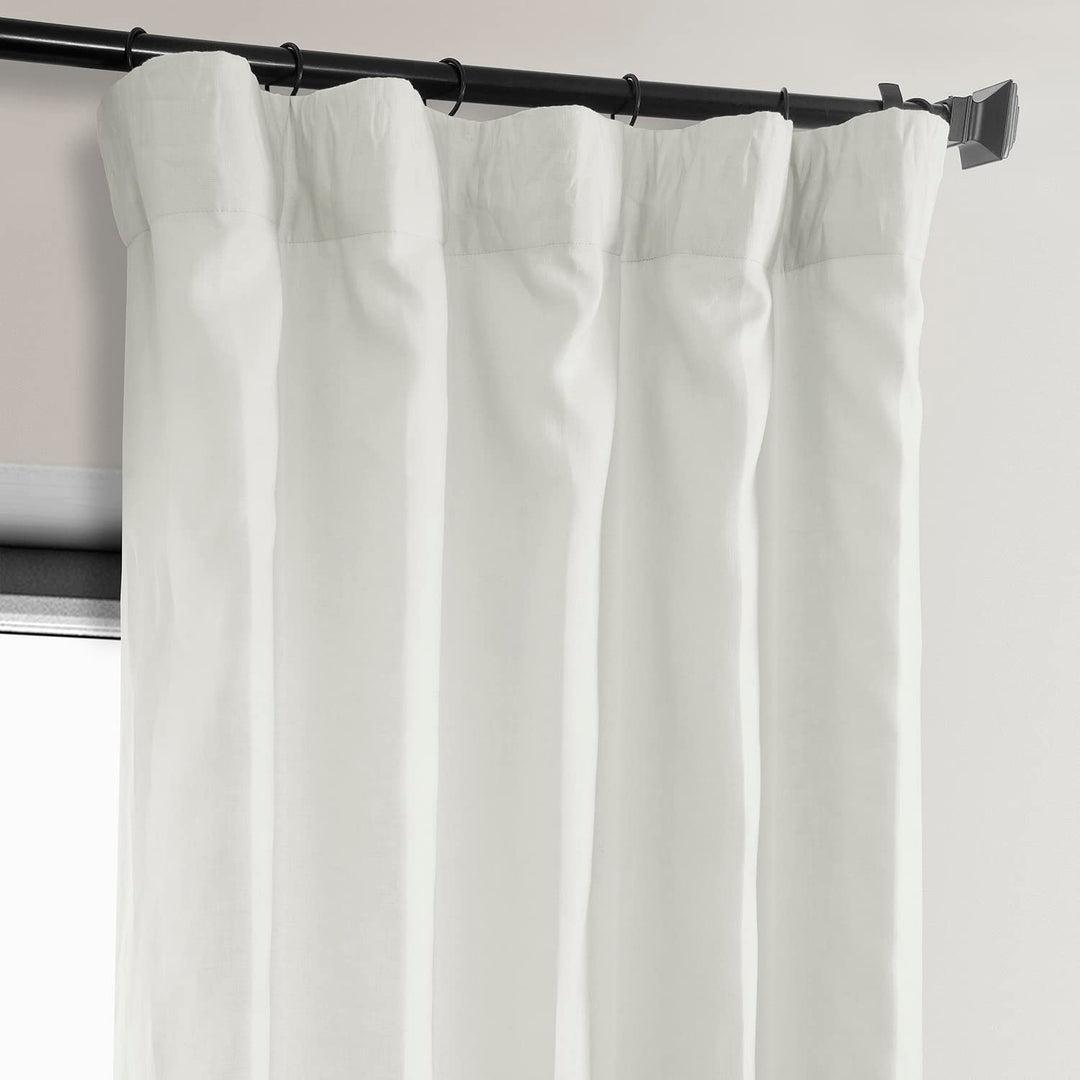 HPD Half Price Drapes 100% Euro Linen Room Darkening Curtains for Bedroom & 50 X 108 - Warm White