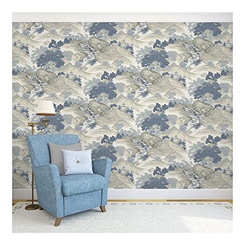 Blue Eastern Wallpaper 20.5 X Modern Contemporary Paper Washable