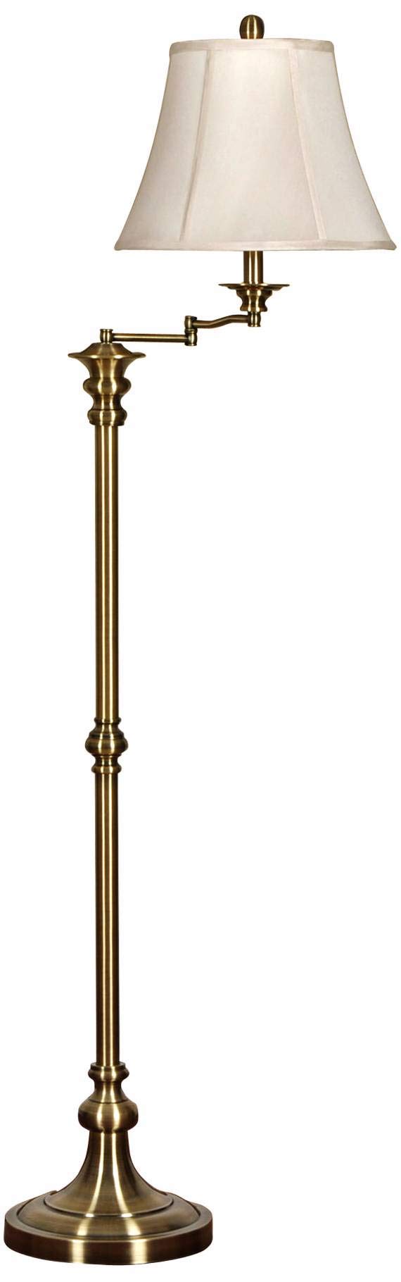 Nora Antique Brass Swing Arm Floor Lamp