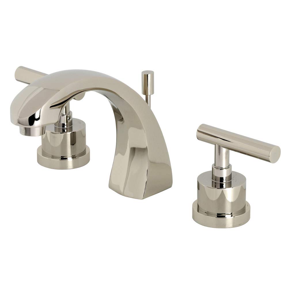 Kingston Brass KS4986CML Manhattan 8" Widespread Bathroom Faucet Polished Nickel